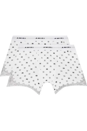 AMIRI Ensemble de deux boxers blancs à motif cachemire à monogrammes