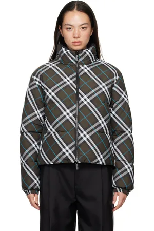 Burberry Blouson matelassé réversible kaki rembourré en duvet à carreaux