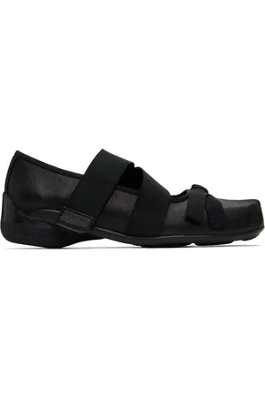 OPEN YY Ballerines noires à bride entrecroisée