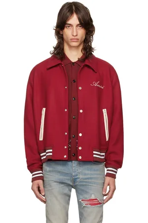 AMIRI Blouson aviateur rouge à appliqués d