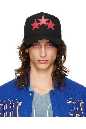 AMIRI Casquette de camionneur noir et rouge à appliqués d