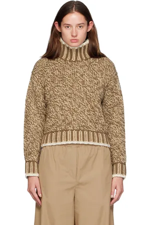 Moncler Col roulé beige en laine