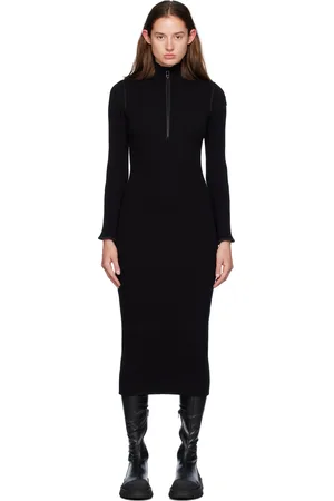 Moncler Robe midi noire en laine