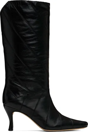 By Far Bottes Steph noires en cuir à plis