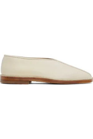 LEMAIRE Chaussures à enfiler passepoilées blanc cassé