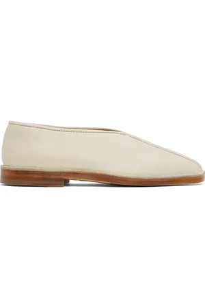 LEMAIRE Chaussures à enfiler passepoilées blanc cassé