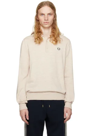 Fred Perry Polo beige en laine et coton