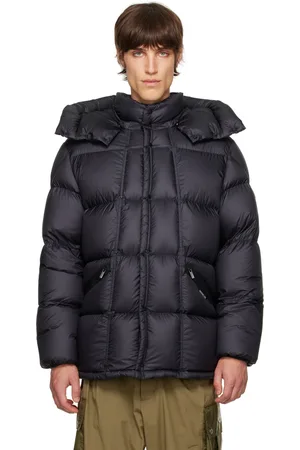 Moncler Blouson matelassé bleu marine rembourré en duvet