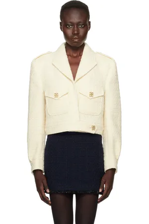 Givenchy Blouson blanc cassé à logos 4G Liquid