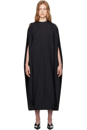 LII Robe longue noire à manches intégrées exclusive à SSENSE