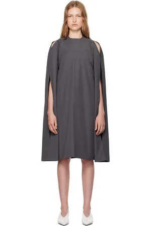 LII Robe midi grise à manches ouvertes exclusive à SSENSE