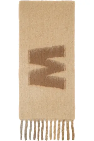 Marni Écharpe beige à logo surdimensionné