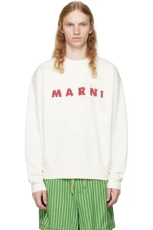 Marni Pull molletonné blanc cassé à logo modifié