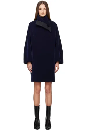 Alaïa Manteau incurvé bleu marine
