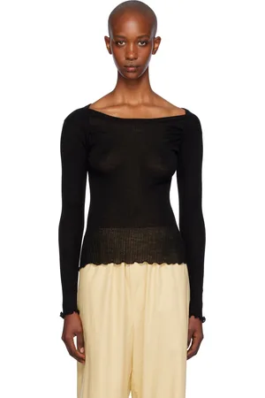 Baserange T-shirt Disc noir en laine