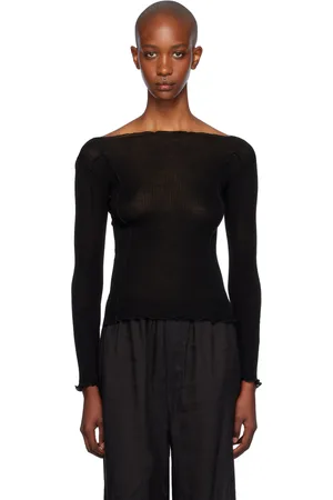 Baserange T-shirt Omato noir en laine