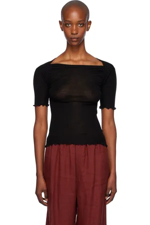 Baserange T-shirt Disc noir en laine