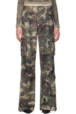 MISBHV Pantalon cargo kaki à motif camouflage
