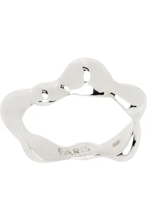 FARIS Bague argentée à ornements Seep