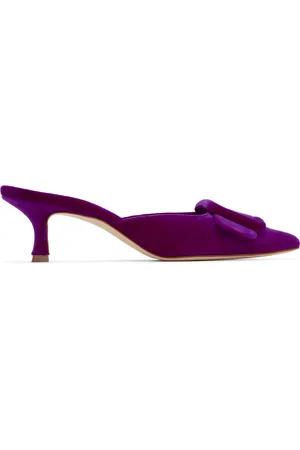 Manolo Blahnik Mules mauves - Maysale