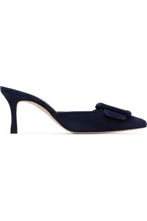 Manolo Blahnik Mules bleu marine - Maysale