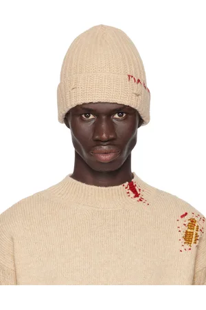 Marni Bonnet beige en laine Shetland