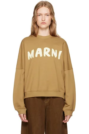 Marni Pull molletonné brun à logo imprimé