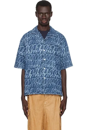 Marni Chemise bleue en denim à motif vermiculaire