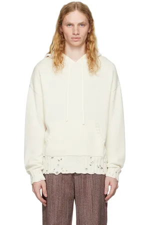 Marni Pull à capuche blanc à effet usé