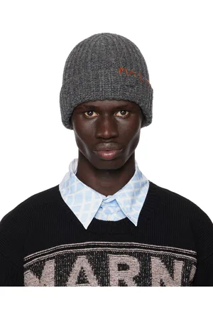 Marni Bonnet gris en laine Shetland