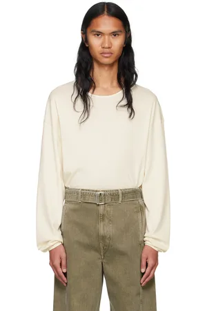 LEMAIRE T-shirt à manches longues décontracté blanc cassé