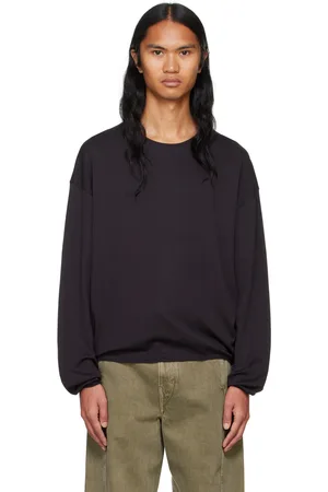 LEMAIRE T-shirt à manches longues décontracté noir