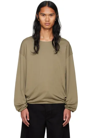 LEMAIRE T-shirt à manches longues décontracté kaki