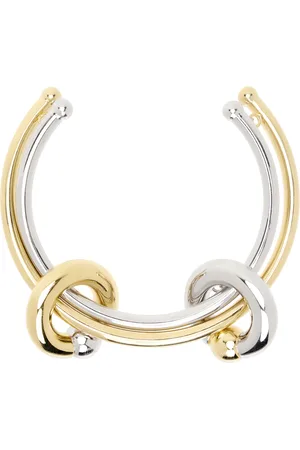 Jean Paul Gaultier Collier tubulaire argenté et doré à anneaux circulaires