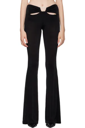MISBHV Pantalon évasé noir à découpes