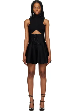 Alaïa Minijupe de style corset noire