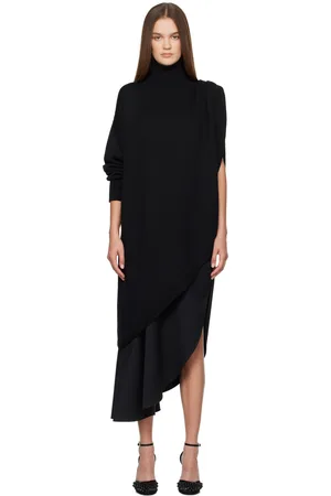 Alaïa Col roulé de style cape asymétrique noir