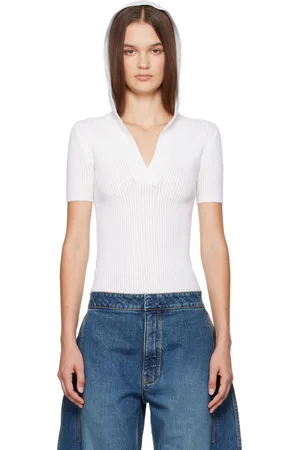 Alaïa Polo blanc cassé à capuche
