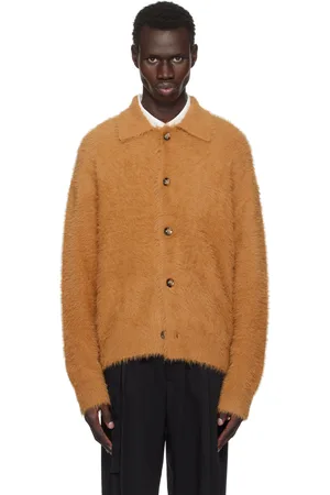 CMMN SWDN Cardigan Flynn brun clair en tricot à poils longs