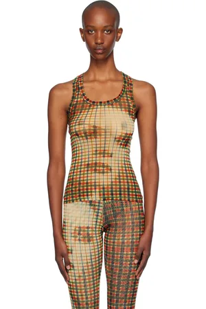 Jean Paul Gaultier Débardeur multicolore à motif tartan et à image de visage