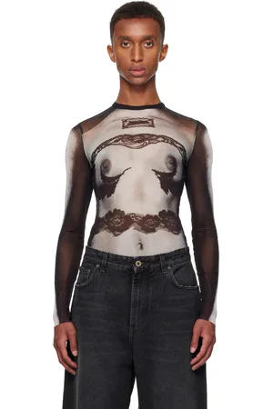 Jean Paul Gaultier T-shirt noir et blanc à images trompe l