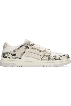 AMIRI Baskets basses blanc cassé gaufrées façon serpent à appliqués Skel Top