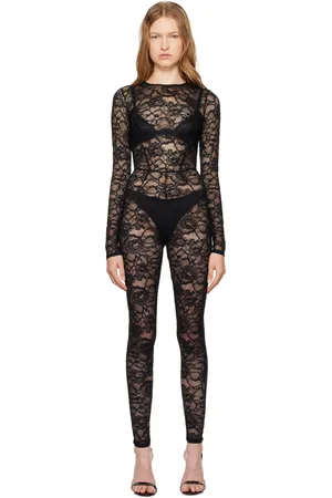 FLEUR DU MAL Combinaison noire en dentelle
