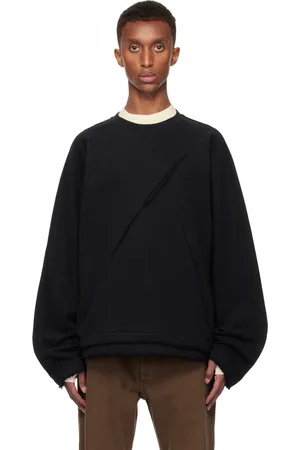 NULLUS Pull molletonné noir à fentes exclusif à SSENSE