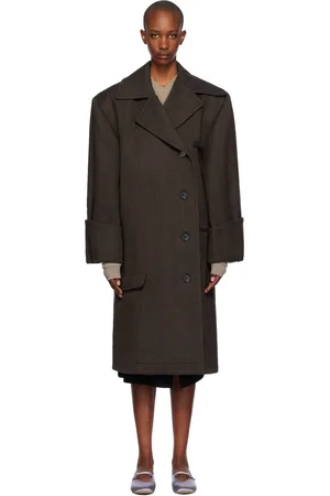 J.W.Anderson Manteau brun à poignets roulés
