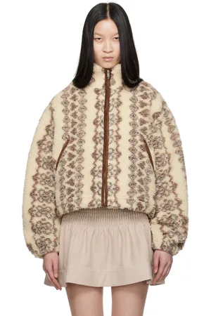 Isabel Marant Blouson Mackensy blanc cassé et brun