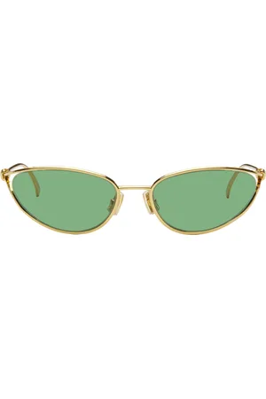 Bottega Veneta Lunettes de soleil œil-de-chat dorées à ferrures nouées