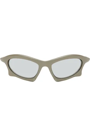Balenciaga Lunettes de soleil rectangulaires Bat grises