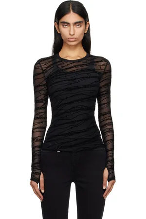 KSUBI T-shirt à manches longues noir à motif de chaines