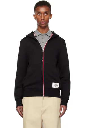 Moncler Pull à capuche noir à glissière